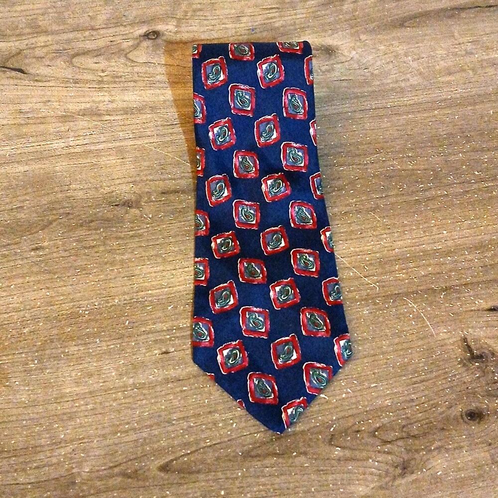 Vintage Park Lane Italian Silk Tie AOP